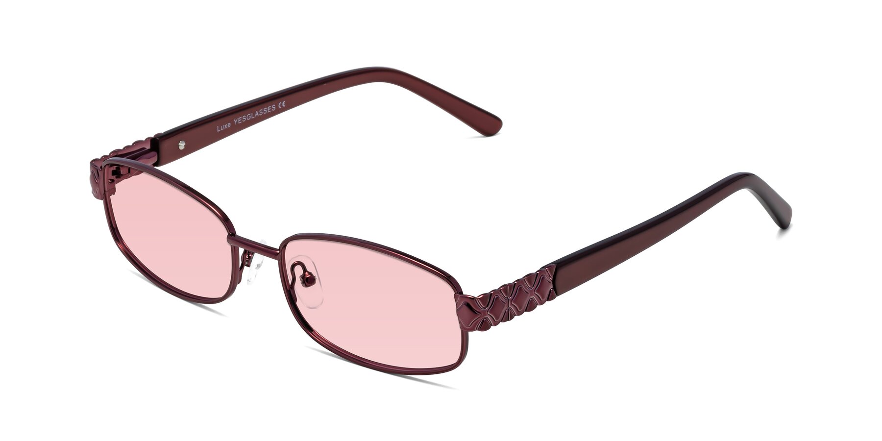 Angle of Luxe in Wine with Light Garnet Tinted Lenses