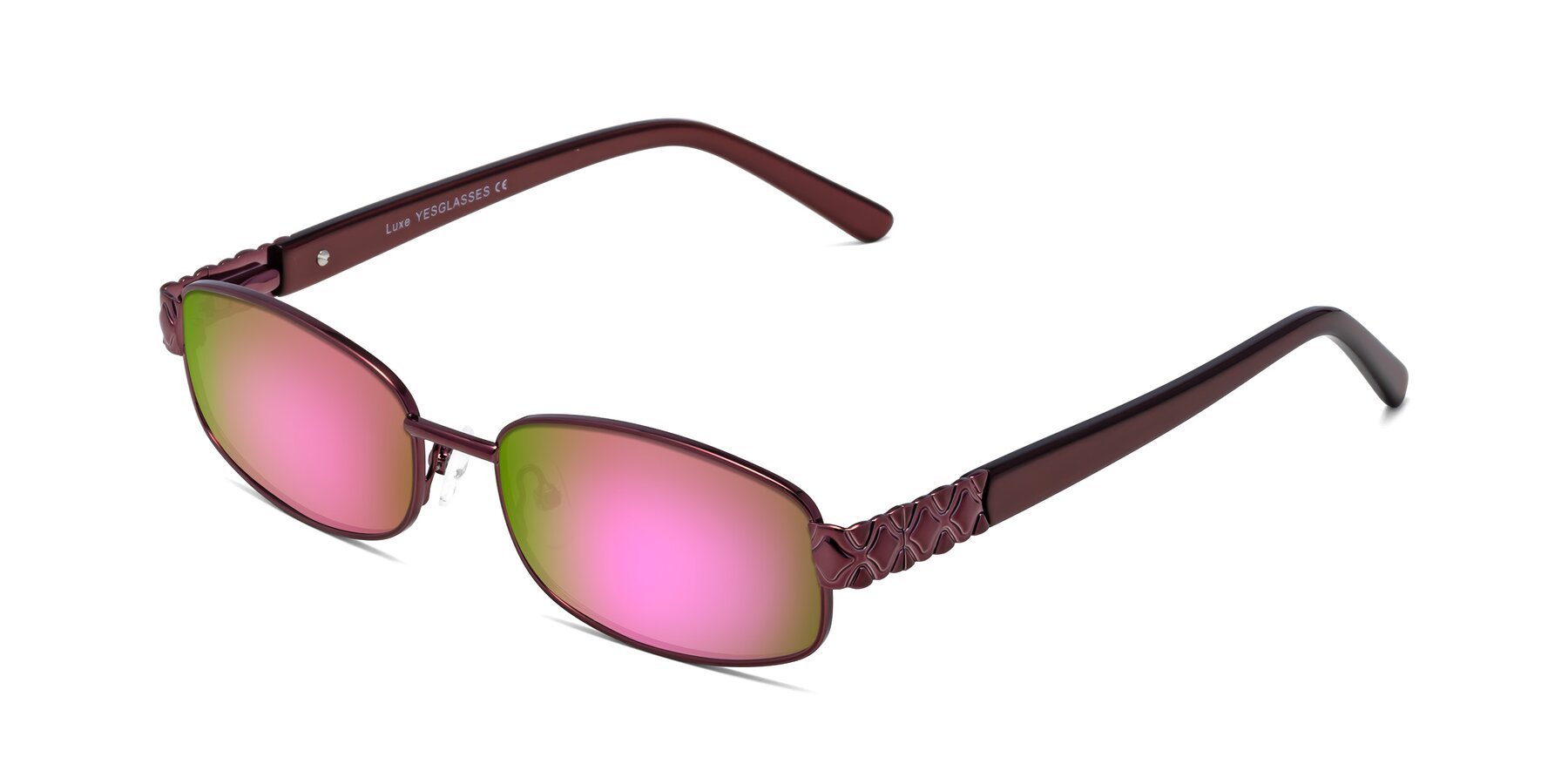 Angle of Luxe in Wine with Pink Mirrored Lenses
