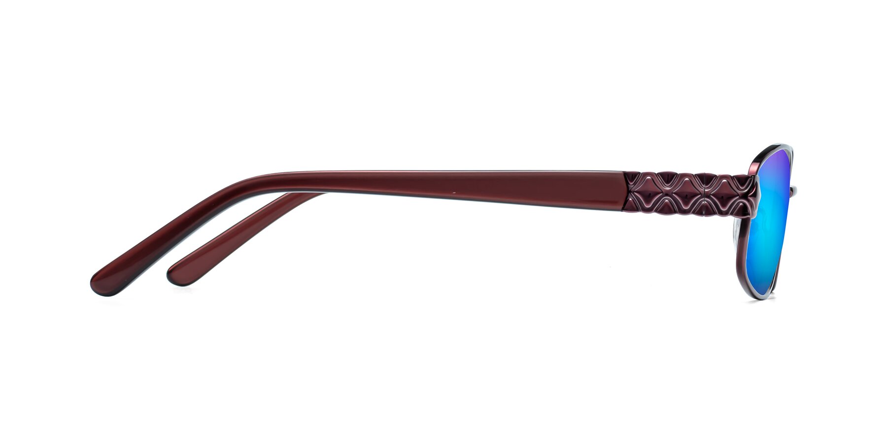 Side of Luxe in Wine with Blue Mirrored Lenses