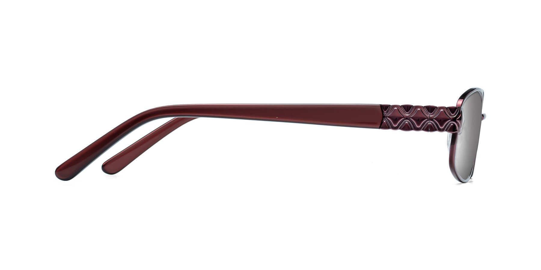 Side of Luxe in Wine with Silver Mirrored Lenses