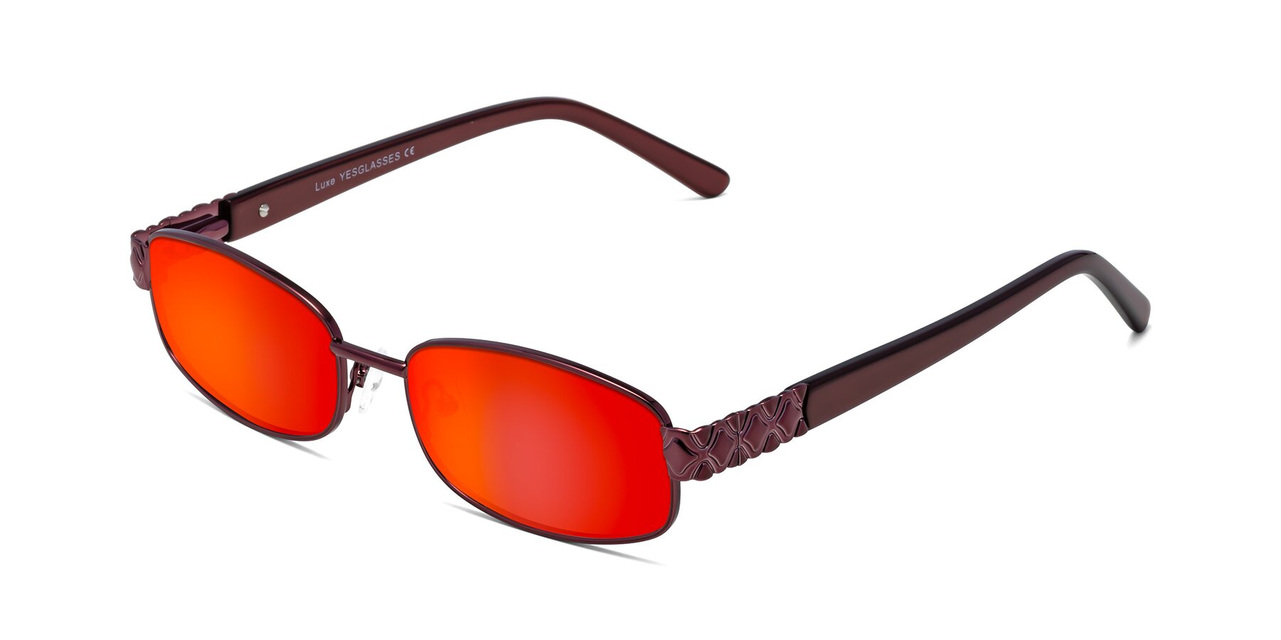 Angle of Luxe in Wine with Red Gold Mirrored Lenses