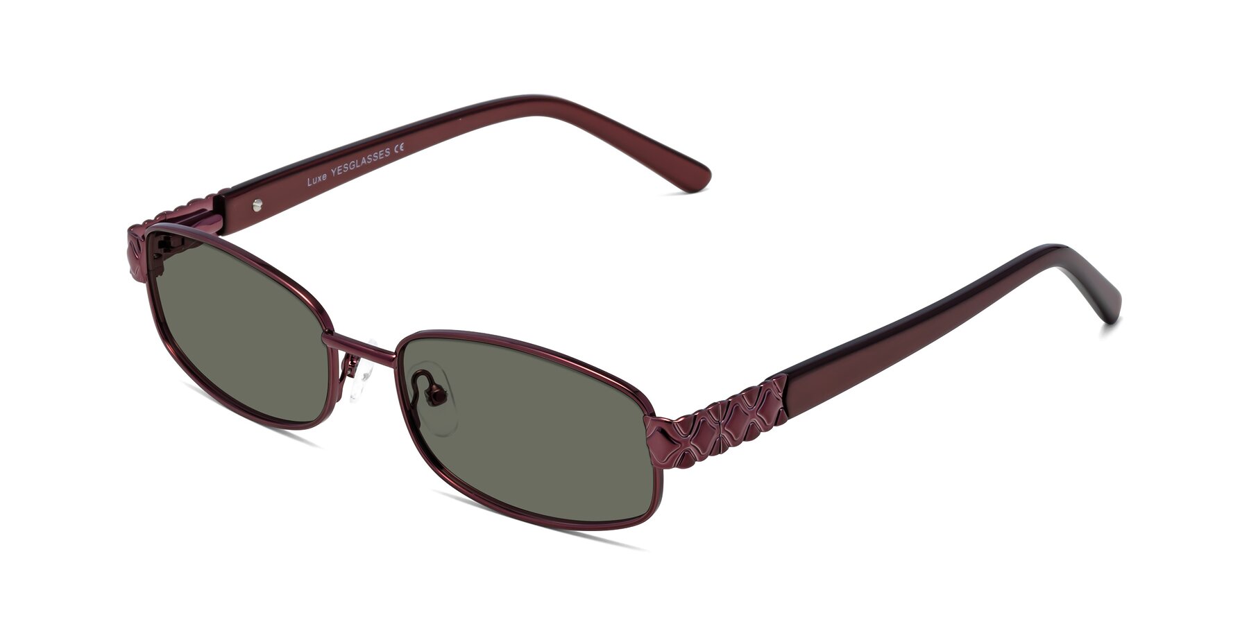 Angle of Luxe in Wine with Gray Polarized Lenses