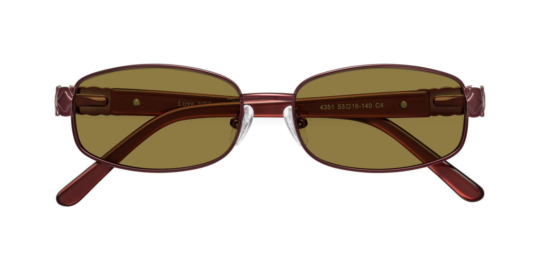 Folded Front of Luxe in Wine with Brown Polarized Lenses