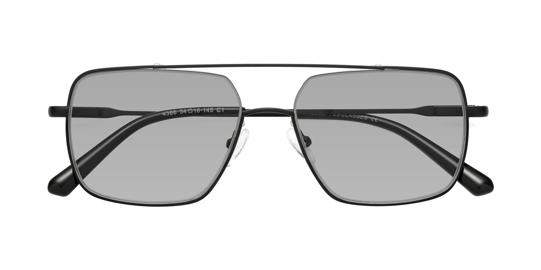 Folded Front of Jever in Black with Light Gray Tinted Lenses