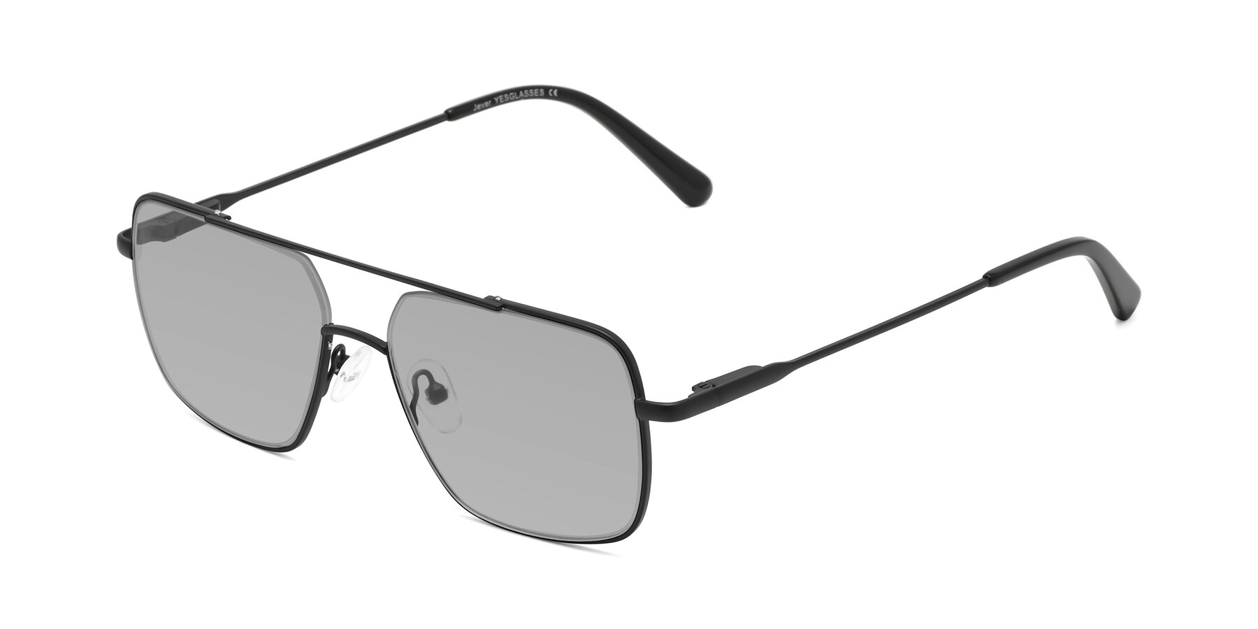 Angle of Jever in Black with Light Gray Tinted Lenses