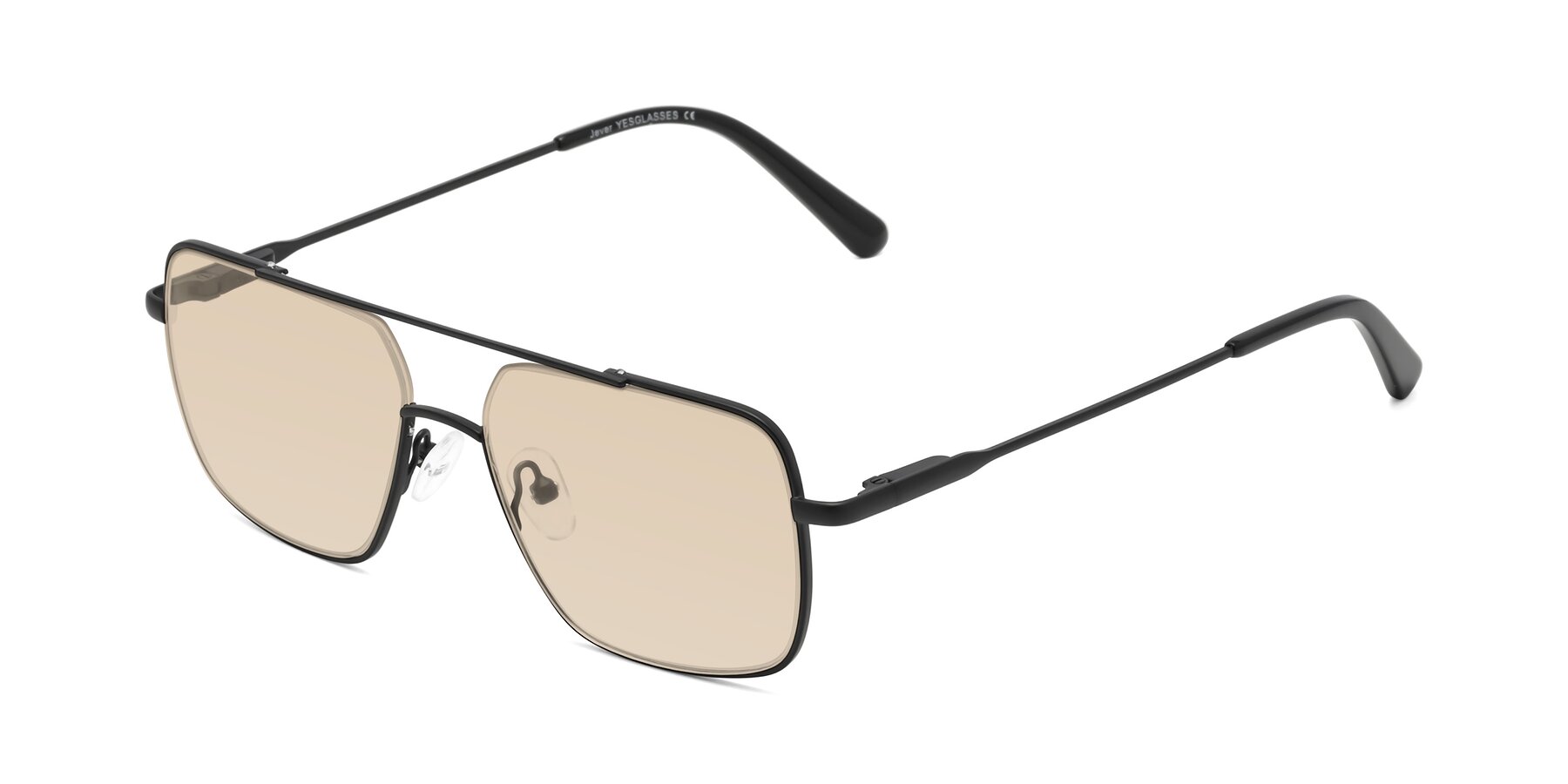 Angle of Jever in Black with Light Brown Tinted Lenses