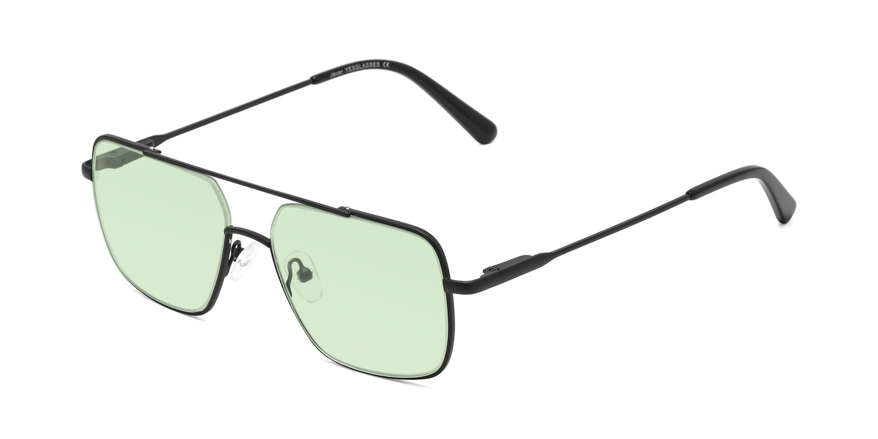 Angle of Jever in Black with Light Green Tinted Lenses