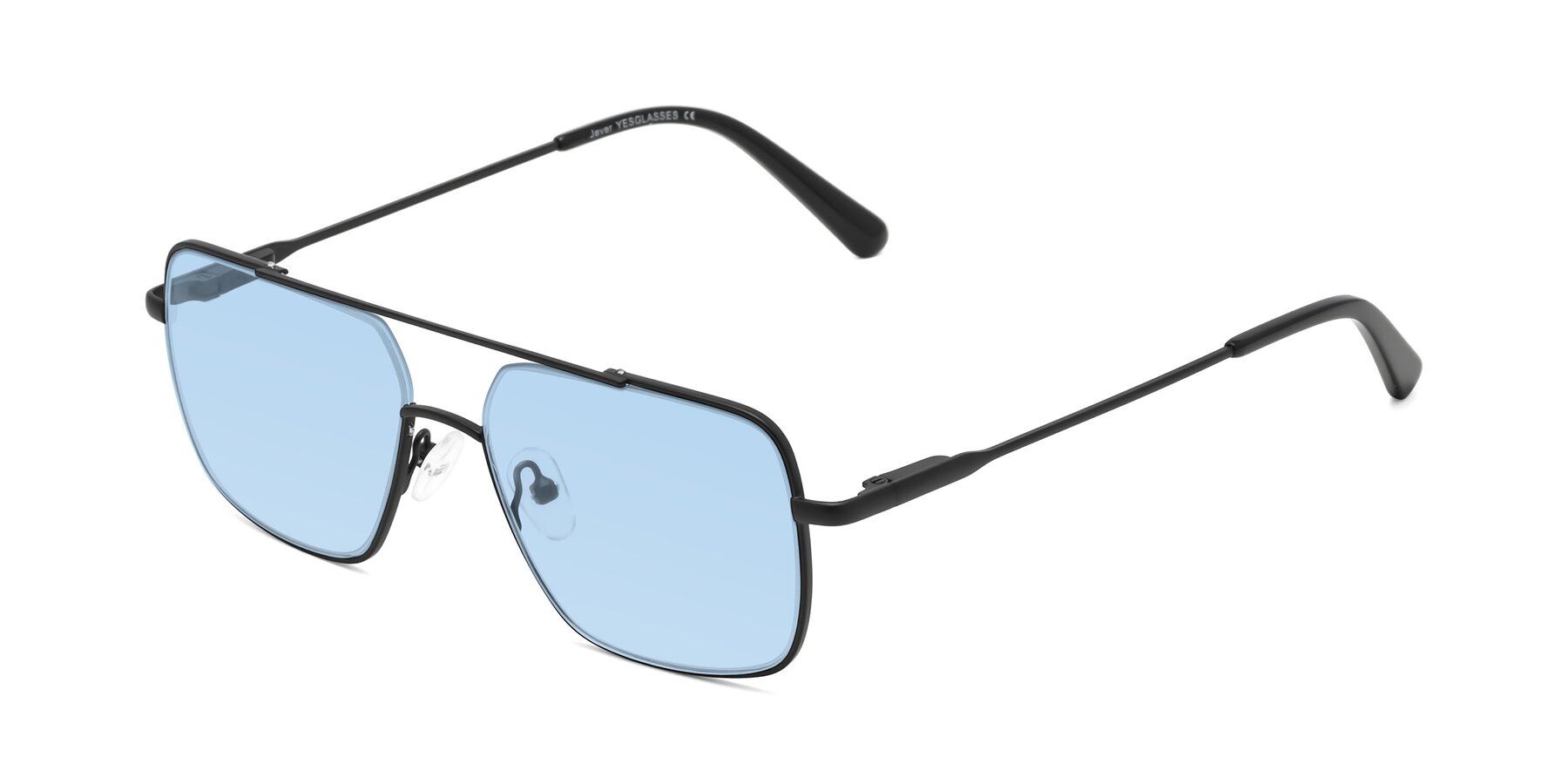Angle of Jever in Black with Light Blue Tinted Lenses