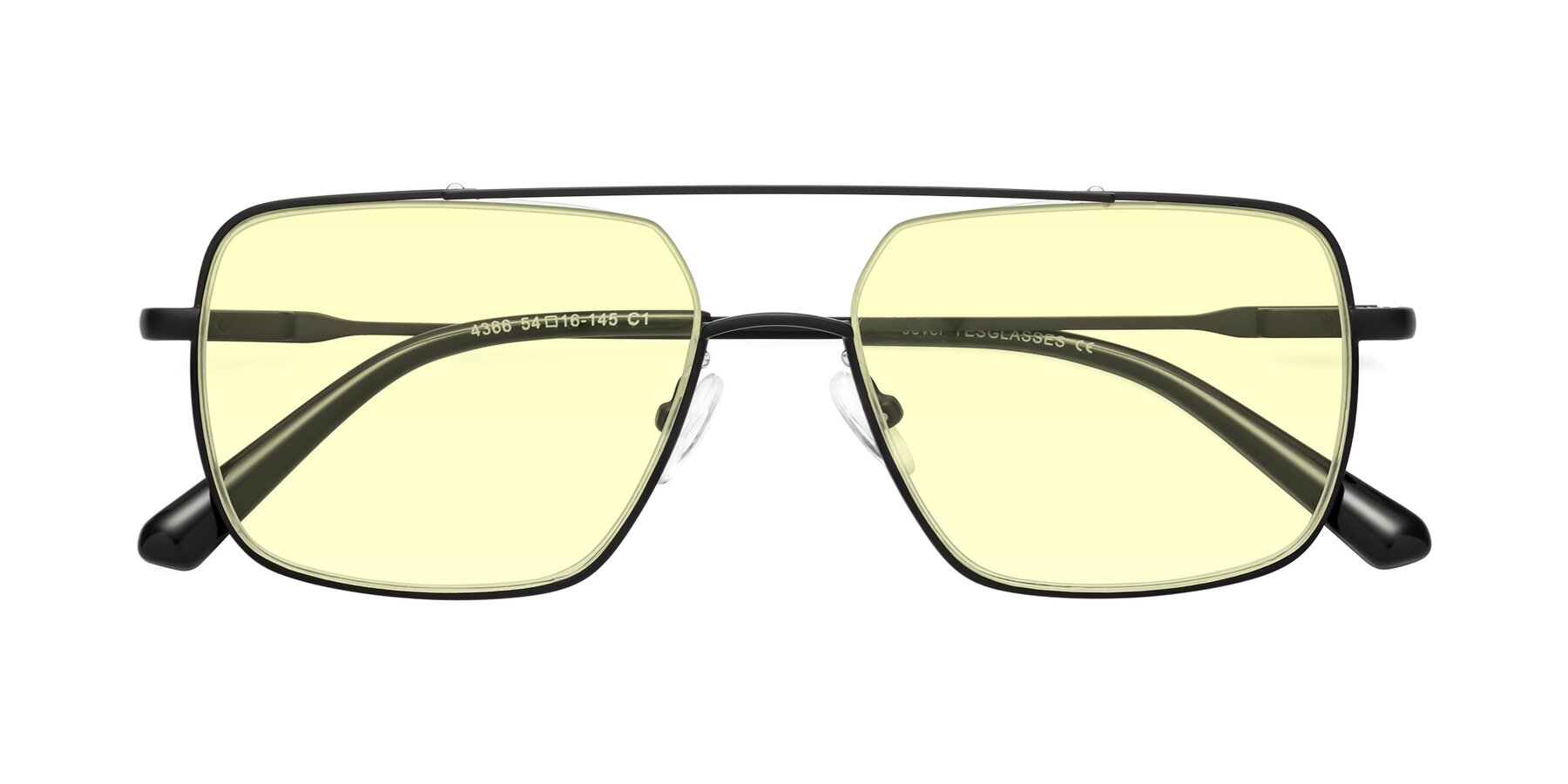 Folded Front of Jever in Black with Light Yellow Tinted Lenses