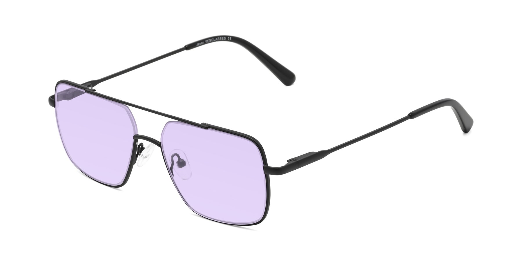 Angle of Jever in Black with Light Purple Tinted Lenses