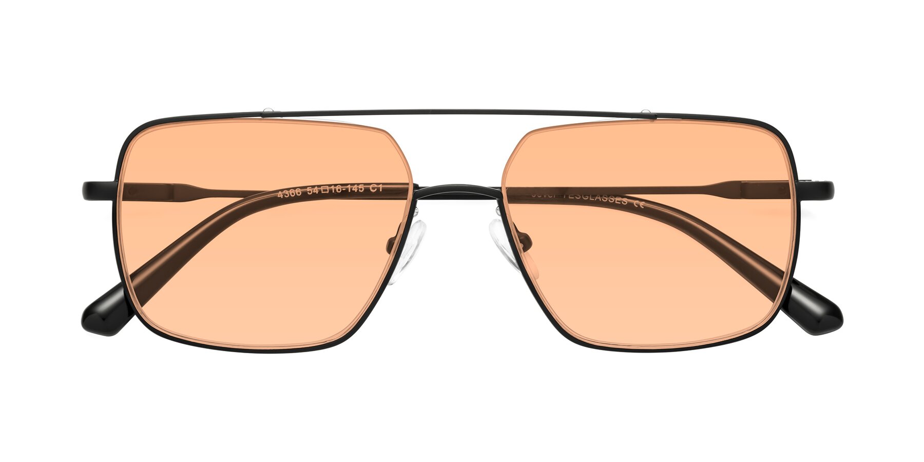 Folded Front of Jever in Black with Light Orange Tinted Lenses