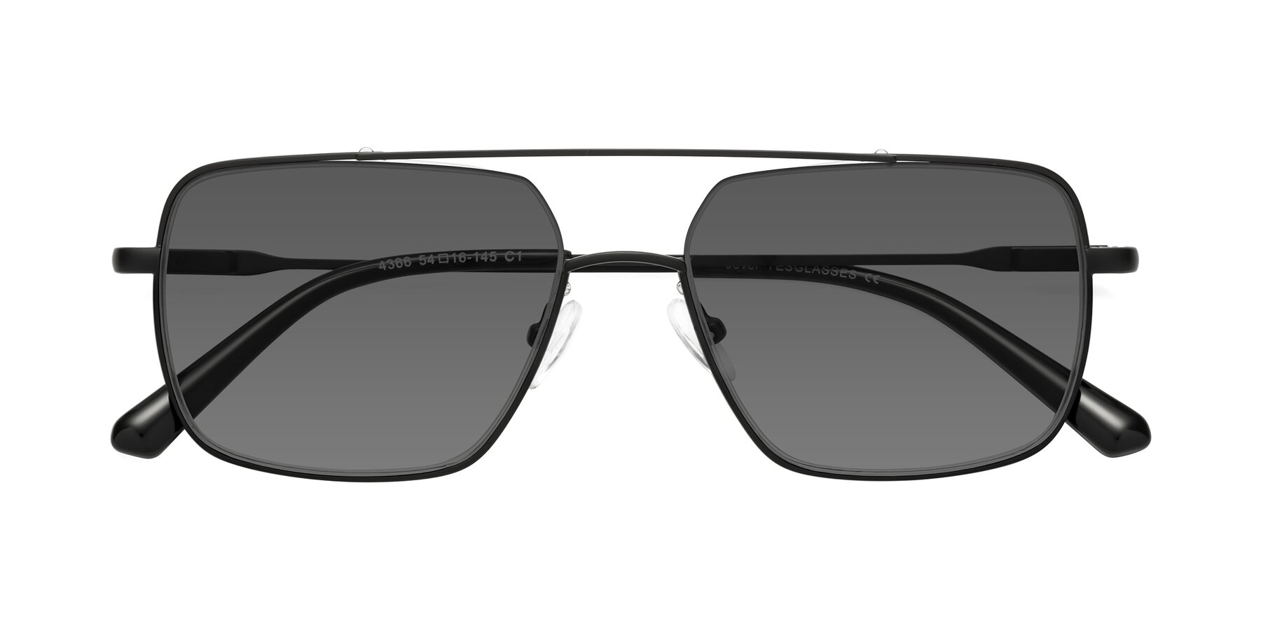 Folded Front of Jever in Black with Medium Gray Tinted Lenses