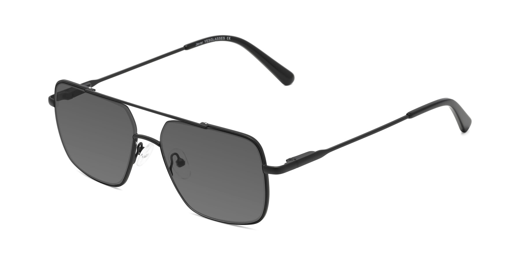Angle of Jever in Black with Medium Gray Tinted Lenses