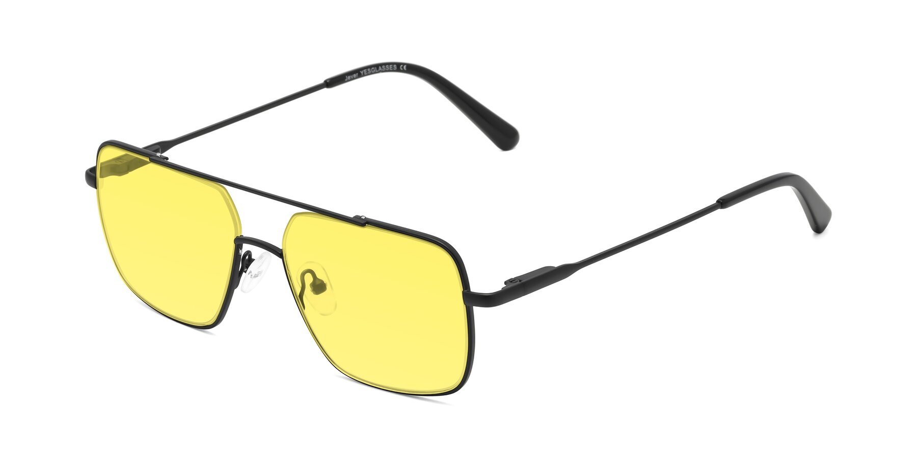 Angle of Jever in Black with Medium Yellow Tinted Lenses