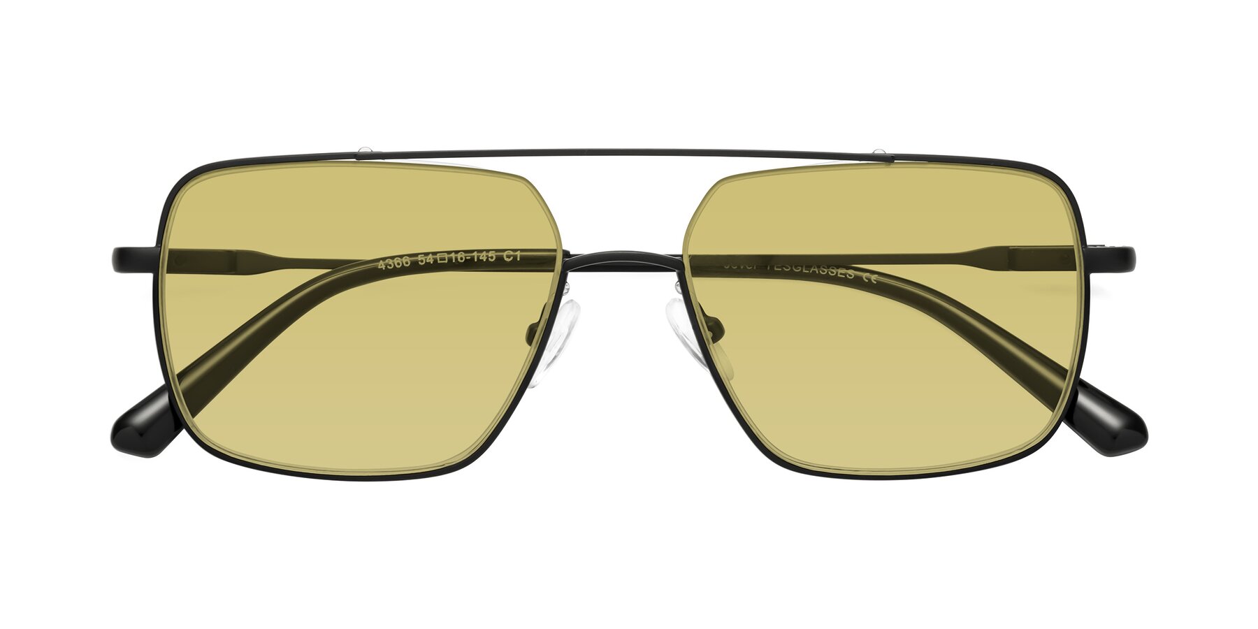Folded Front of Jever in Black with Medium Champagne Tinted Lenses