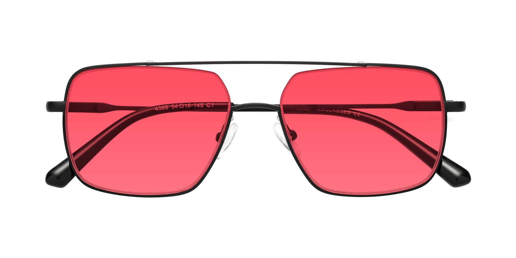 Folded Front of Jever in Black with Red Tinted Lenses