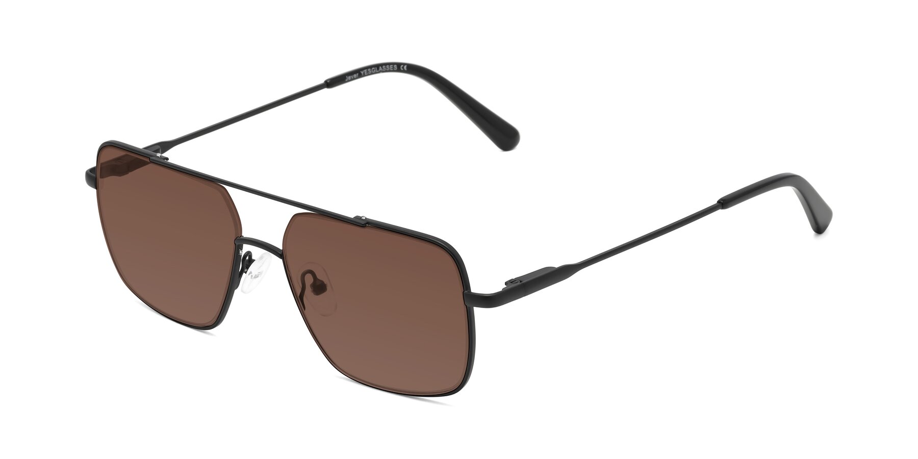 Angle of Jever in Black with Brown Tinted Lenses