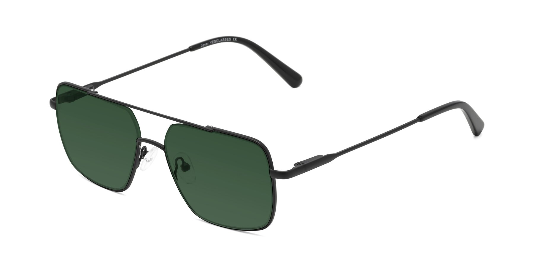 Angle of Jever in Black with Green Tinted Lenses