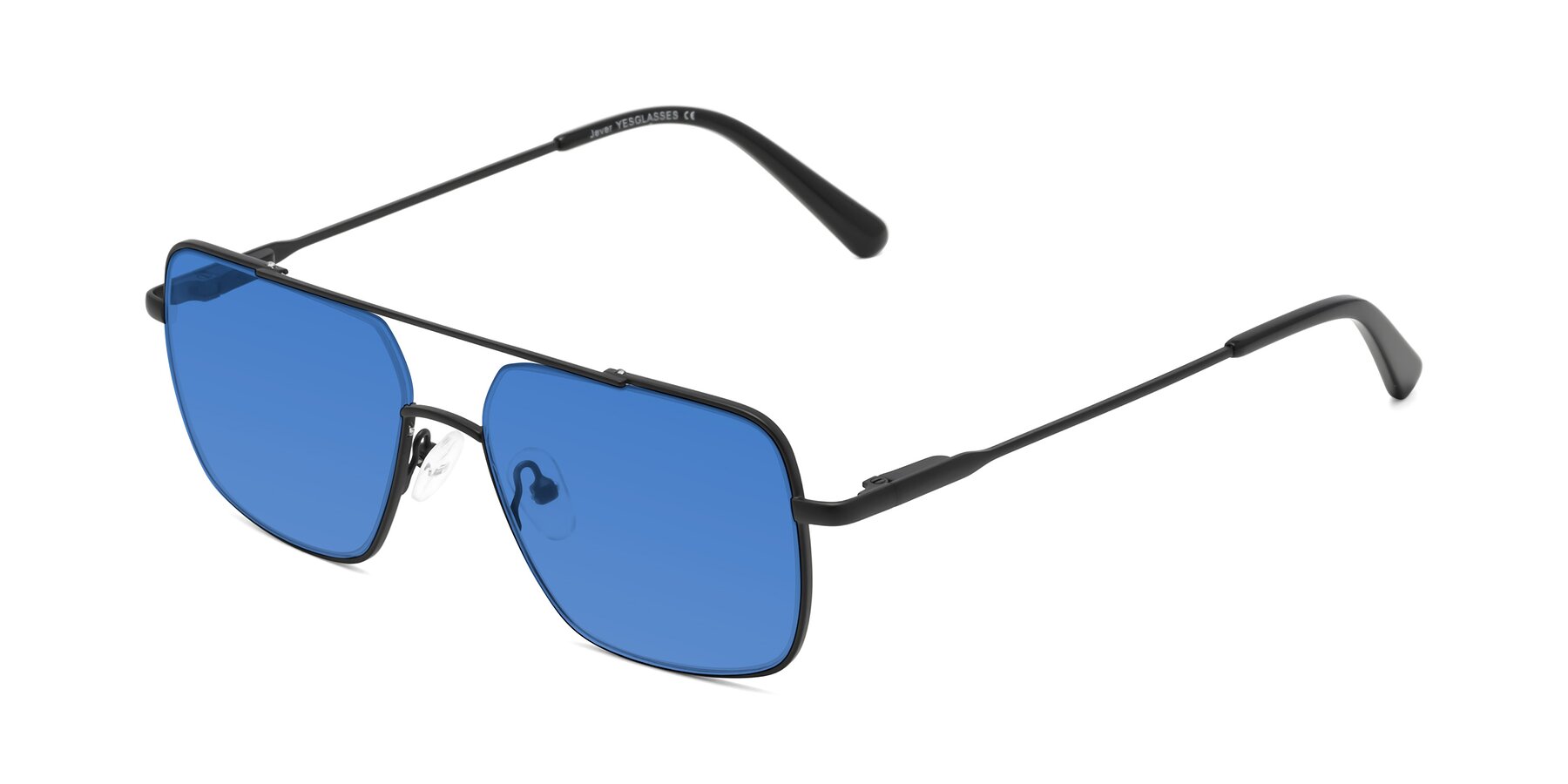 Angle of Jever in Black with Blue Tinted Lenses