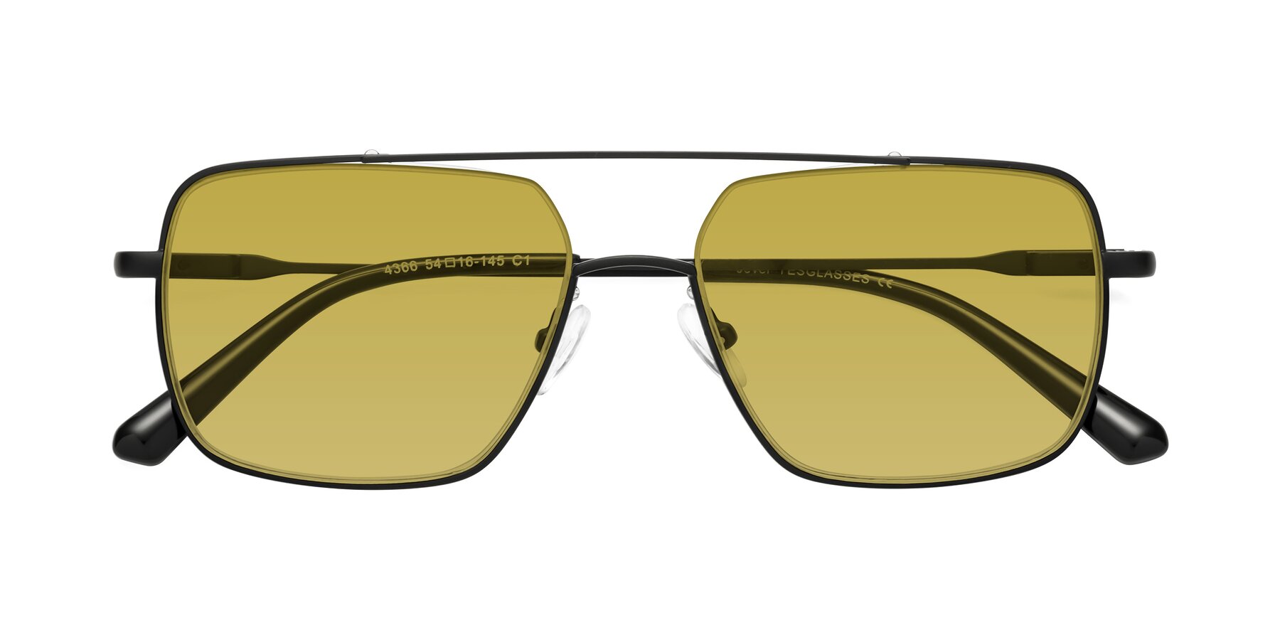 Folded Front of Jever in Black with Champagne Tinted Lenses