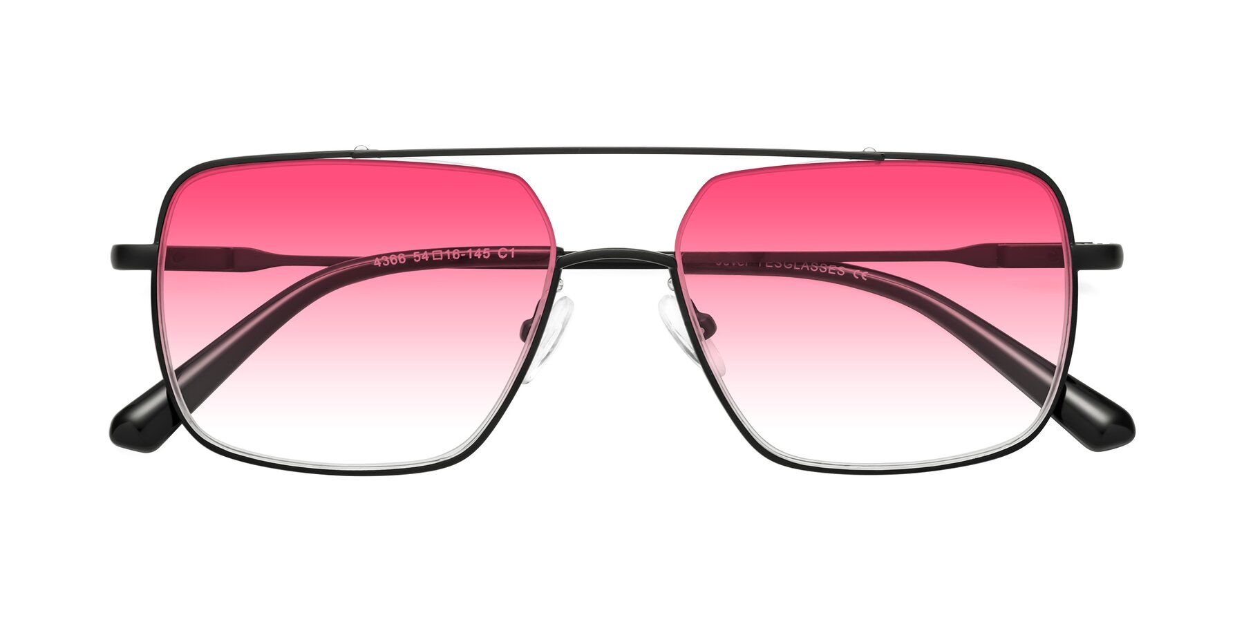 Folded Front of Jever in Black with Pink Gradient Lenses