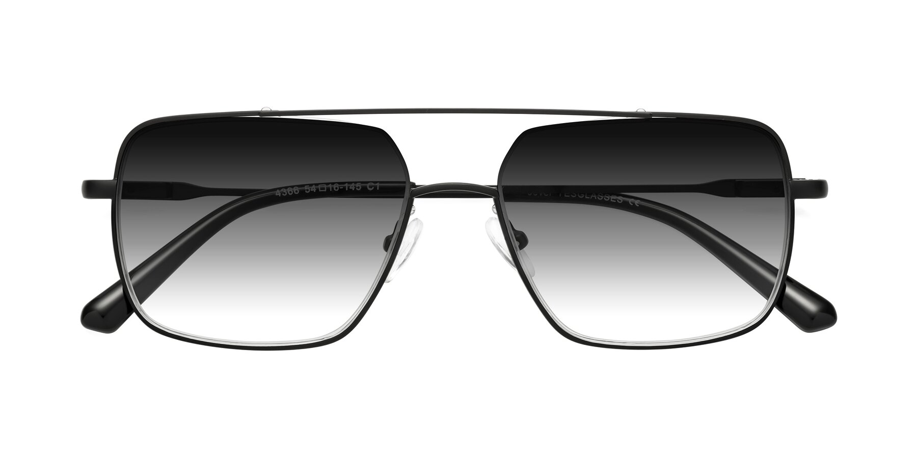 Folded Front of Jever in Black with Gray Gradient Lenses