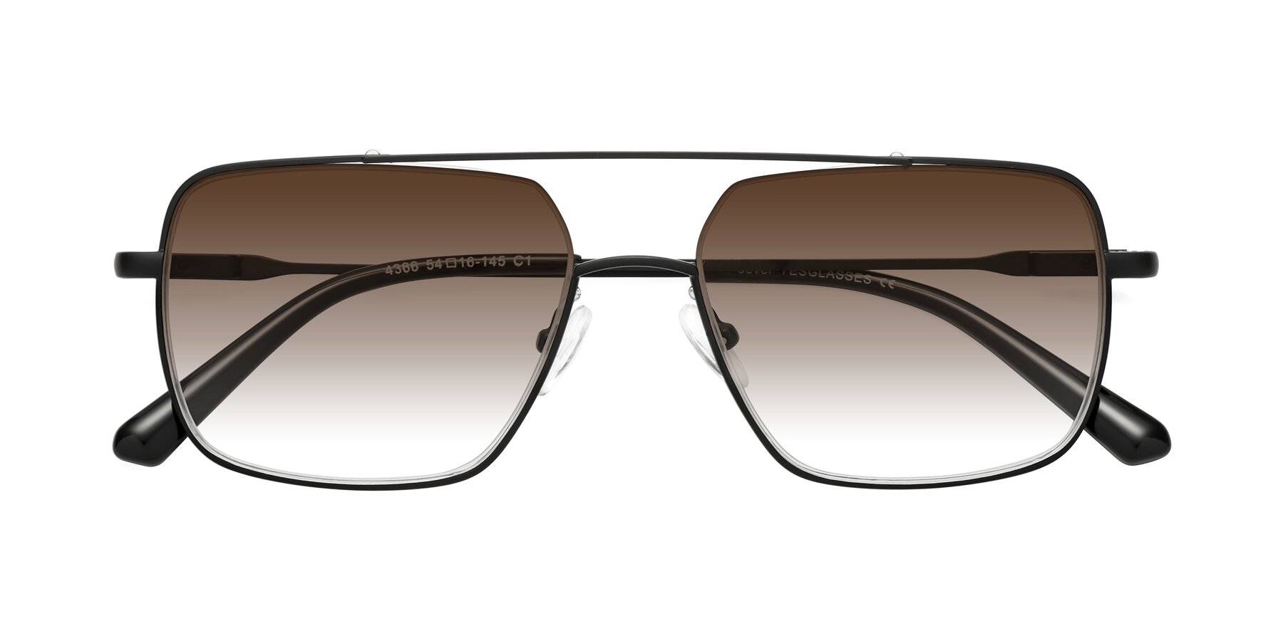 Folded Front of Jever in Black with Brown Gradient Lenses
