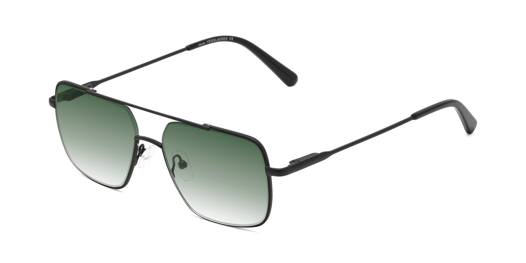 Angle of Jever in Black with Green Gradient Lenses