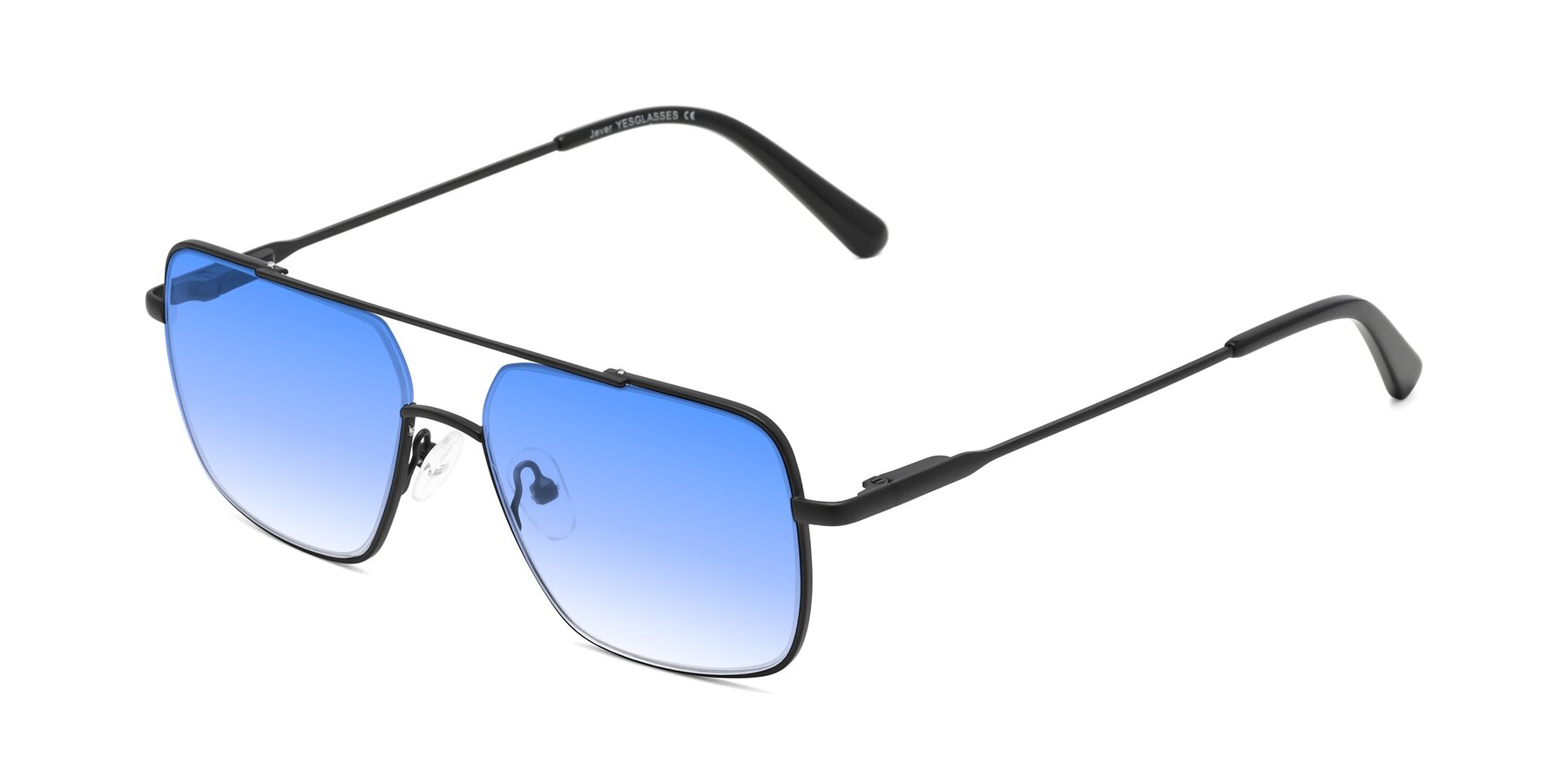 Angle of Jever in Black with Blue Gradient Lenses