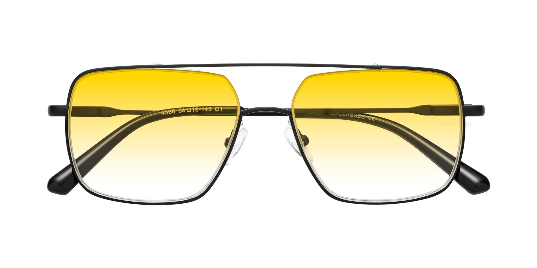 Folded Front of Jever in Black with Yellow Gradient Lenses