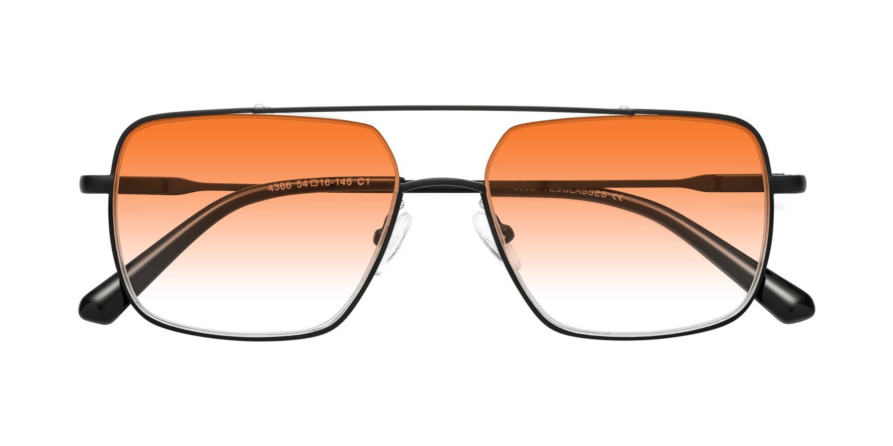 Folded Front of Jever in Black with Orange Gradient Lenses