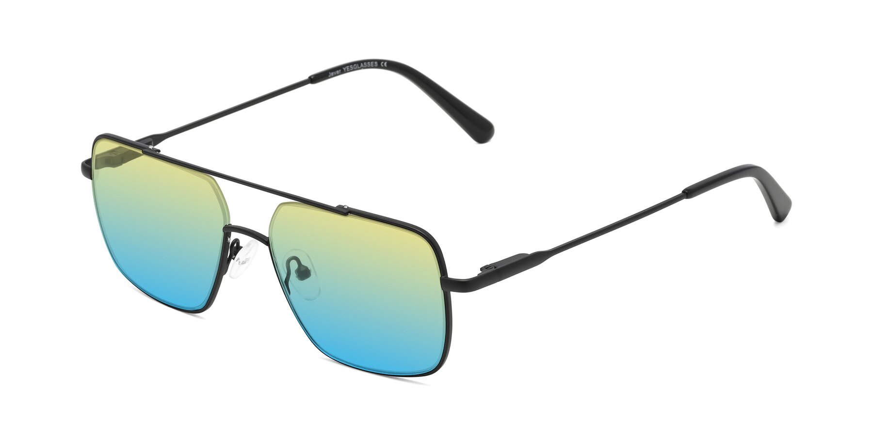 Angle of Jever in Black with Yellow / Blue Gradient Lenses
