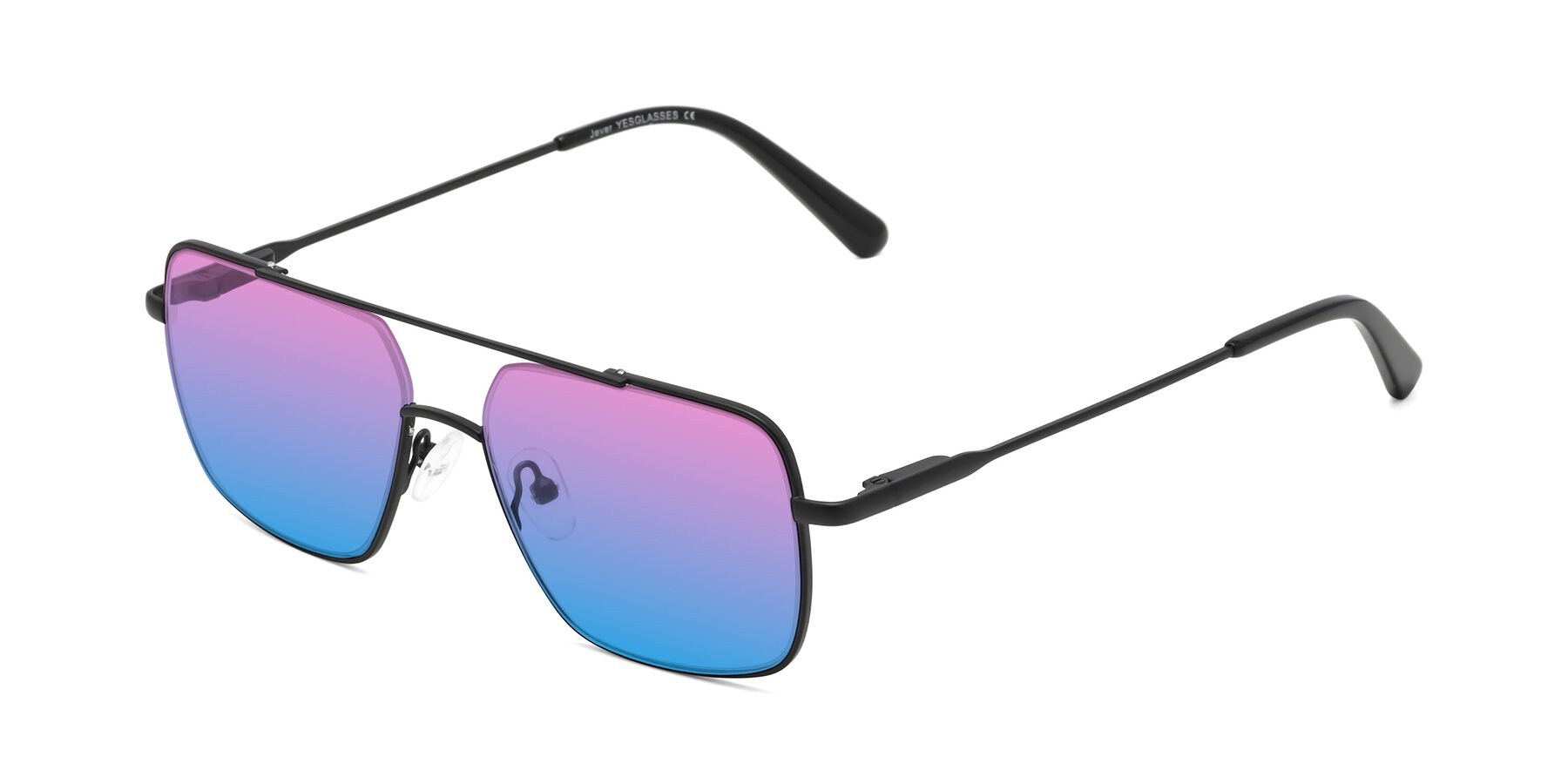 Angle of Jever in Black with Pink / Blue Gradient Lenses