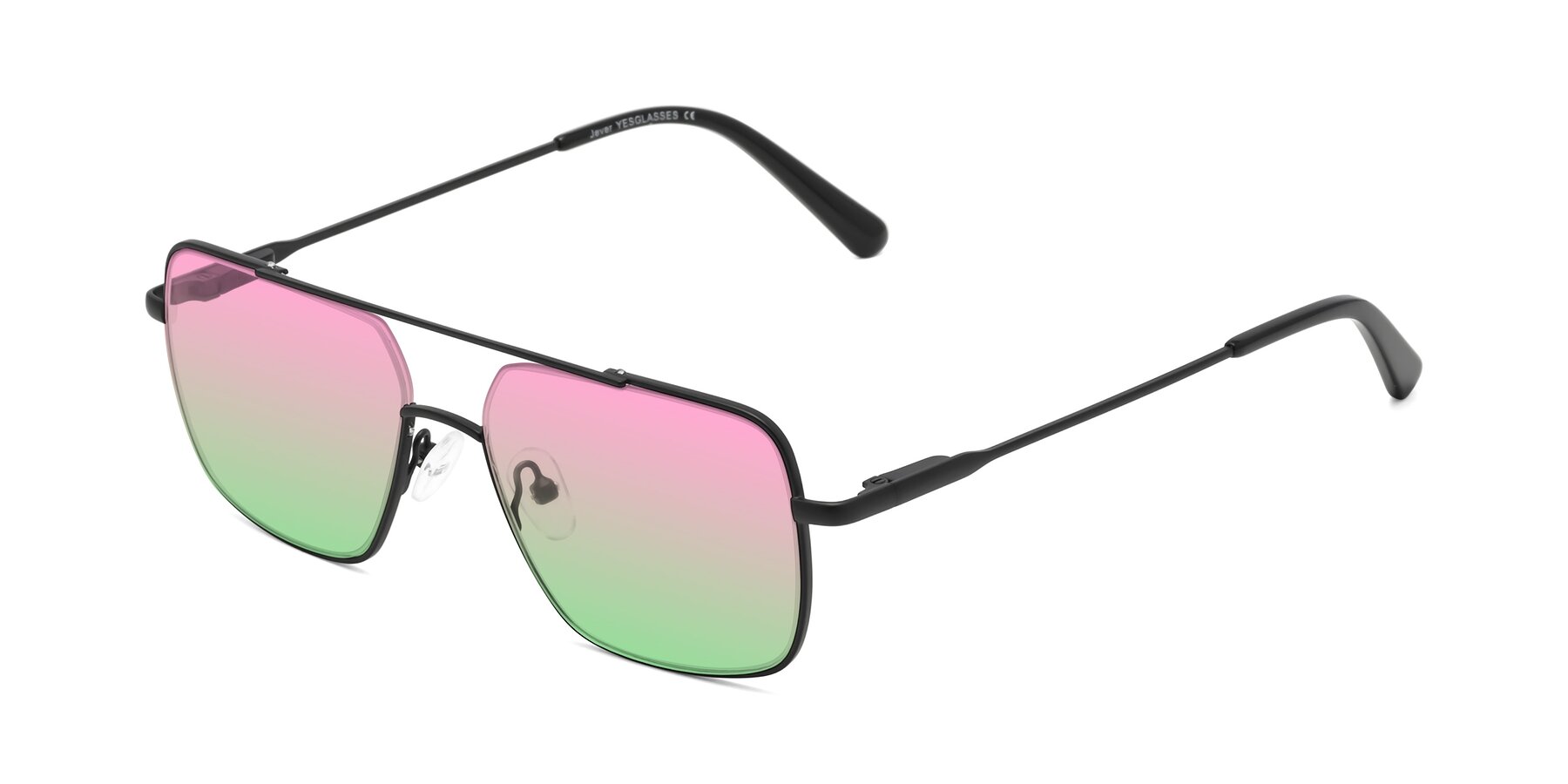 Angle of Jever in Black with Pink / Green Gradient Lenses