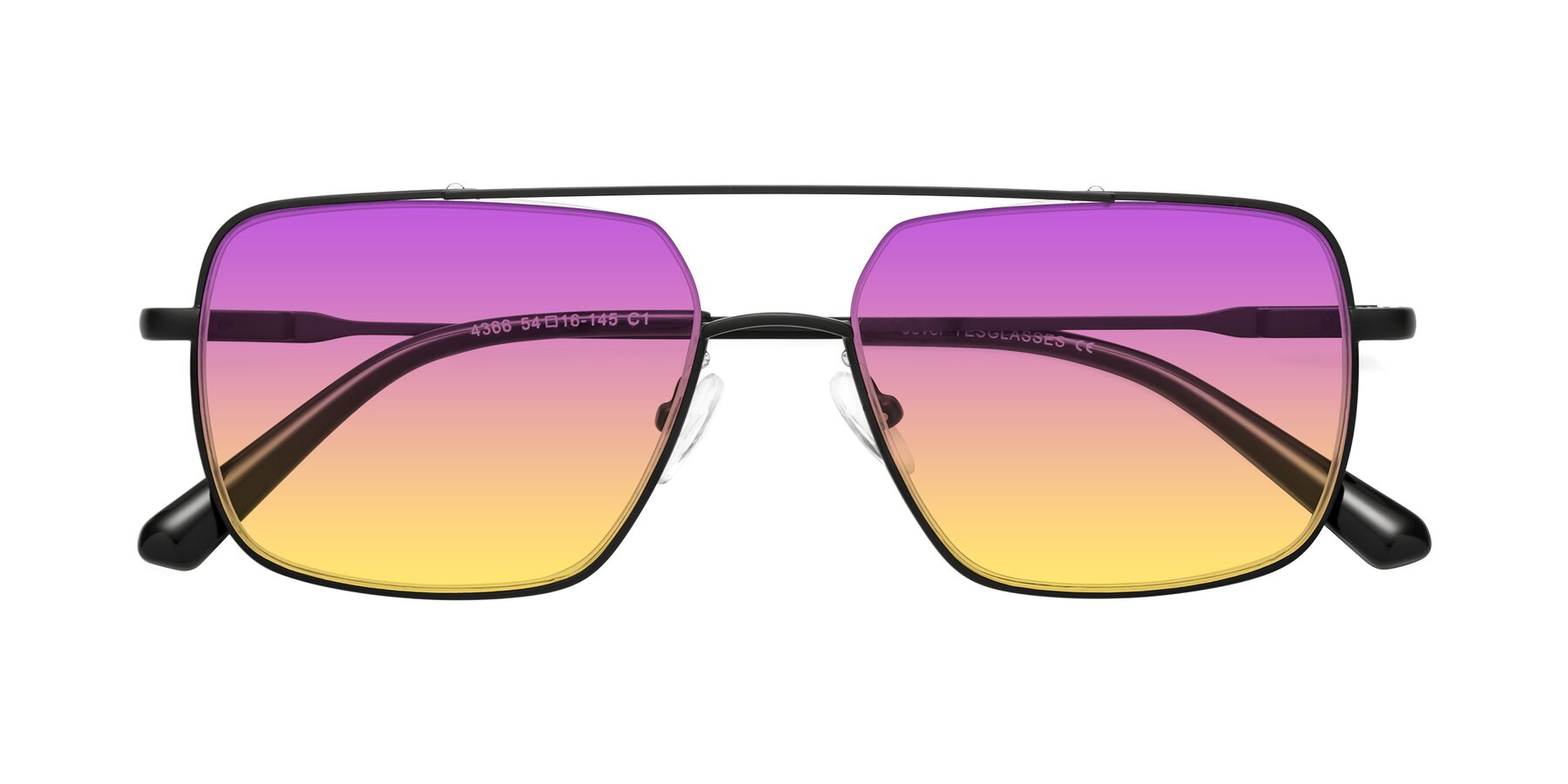 Folded Front of Jever in Black with Purple / Yellow Gradient Lenses