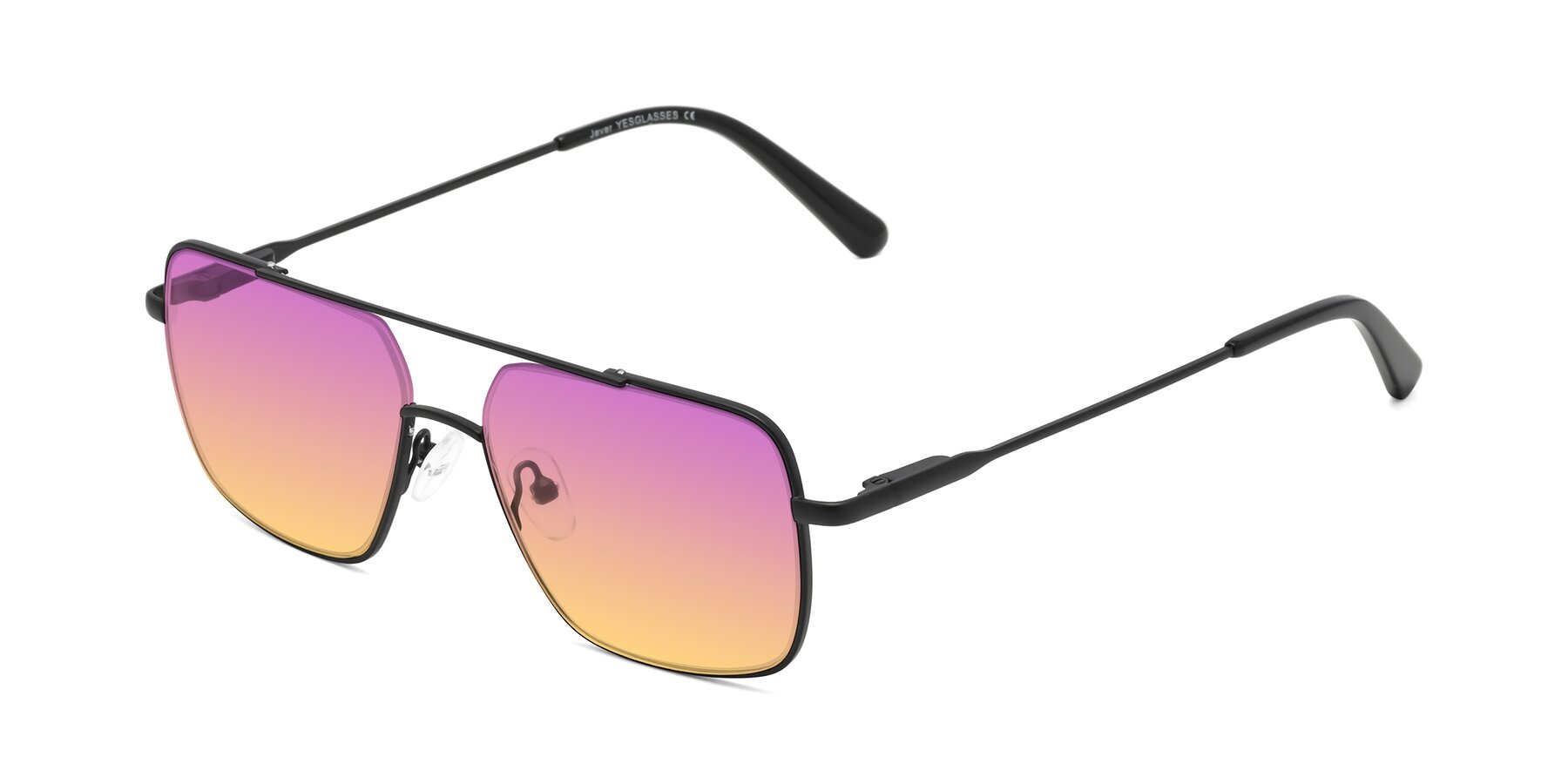 Angle of Jever in Black with Purple / Yellow Gradient Lenses