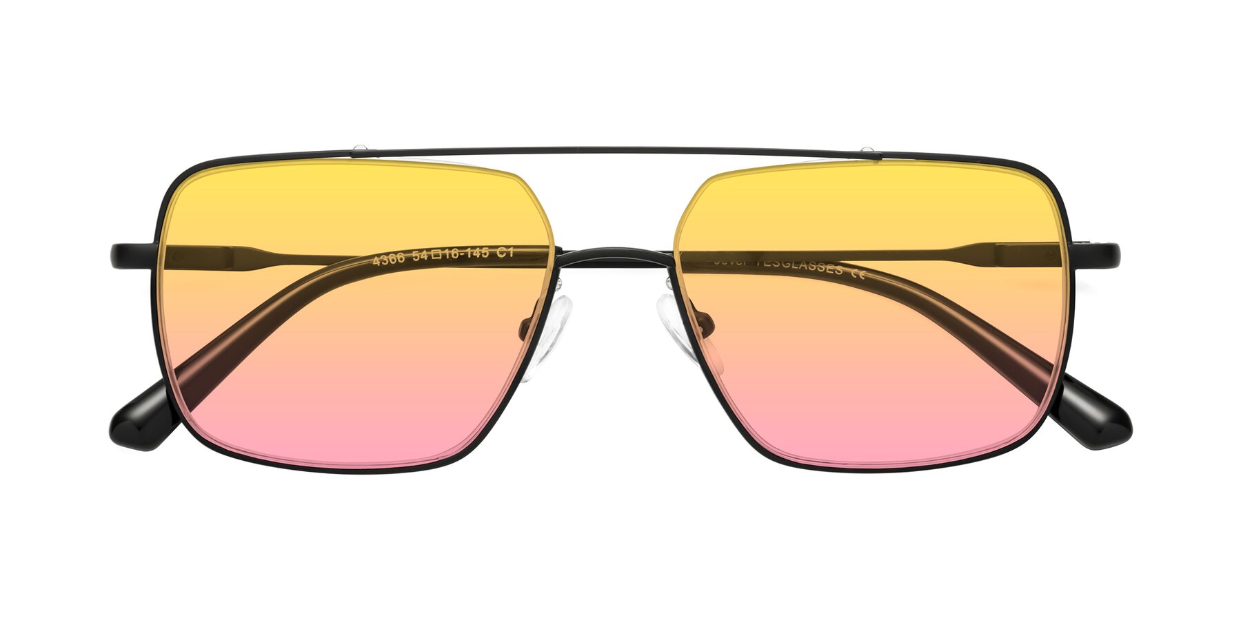 Folded Front of Jever in Black with Yellow / Pink Gradient Lenses