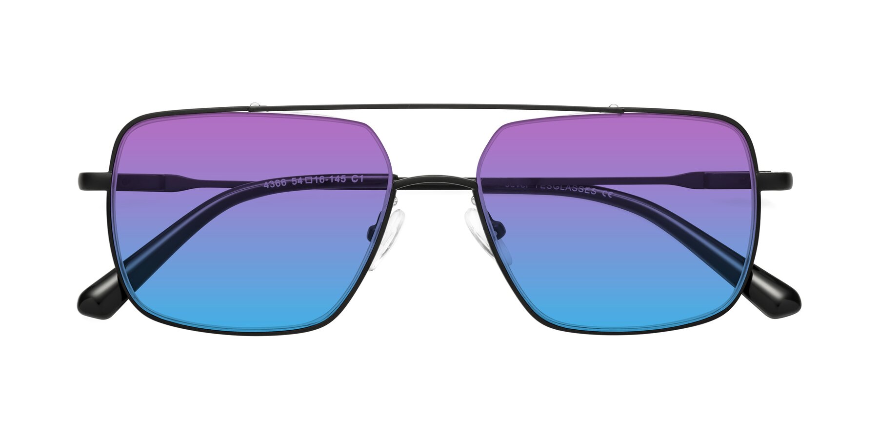 Folded Front of Jever in Black with Purple / Blue Gradient Lenses