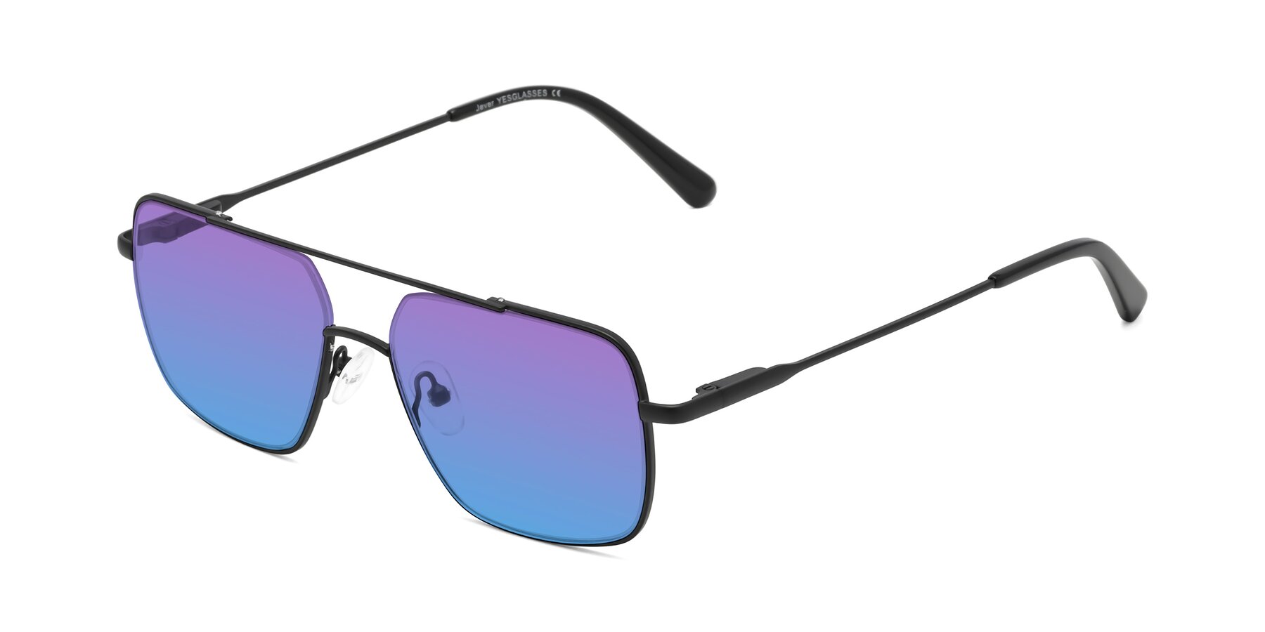 Angle of Jever in Black with Purple / Blue Gradient Lenses