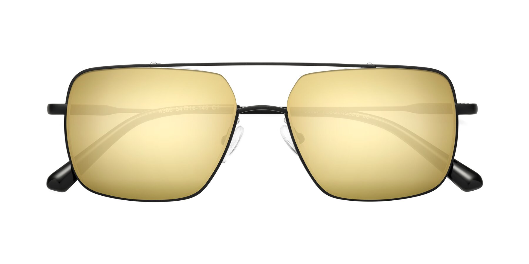Folded Front of Jever in Black with Gold Mirrored Lenses