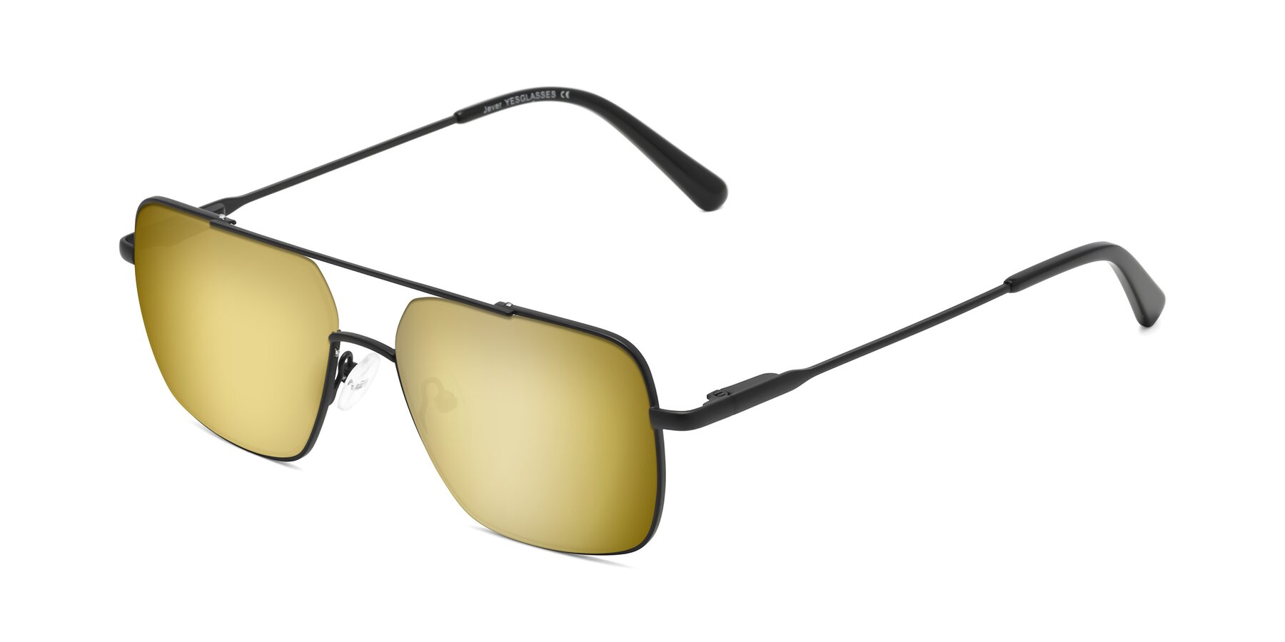 Angle of Jever in Black with Gold Mirrored Lenses