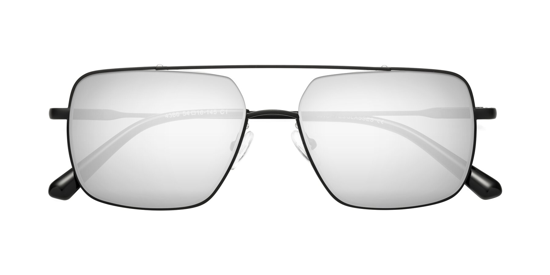 Folded Front of Jever in Black with Silver Mirrored Lenses