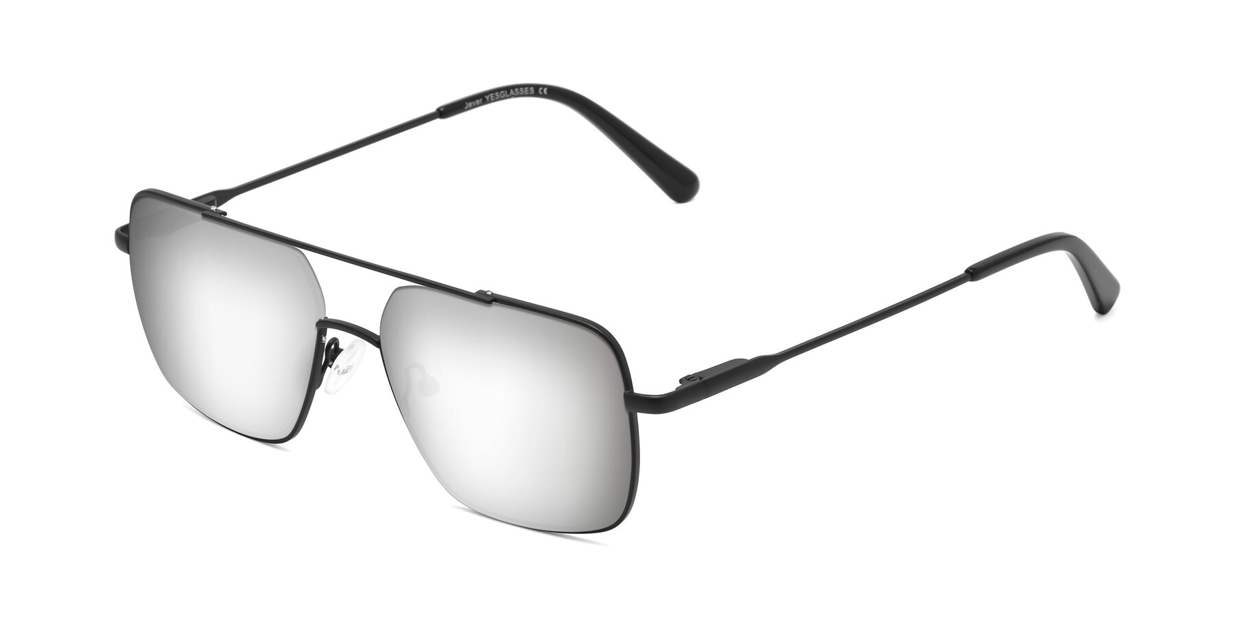 Angle of Jever in Black with Silver Mirrored Lenses