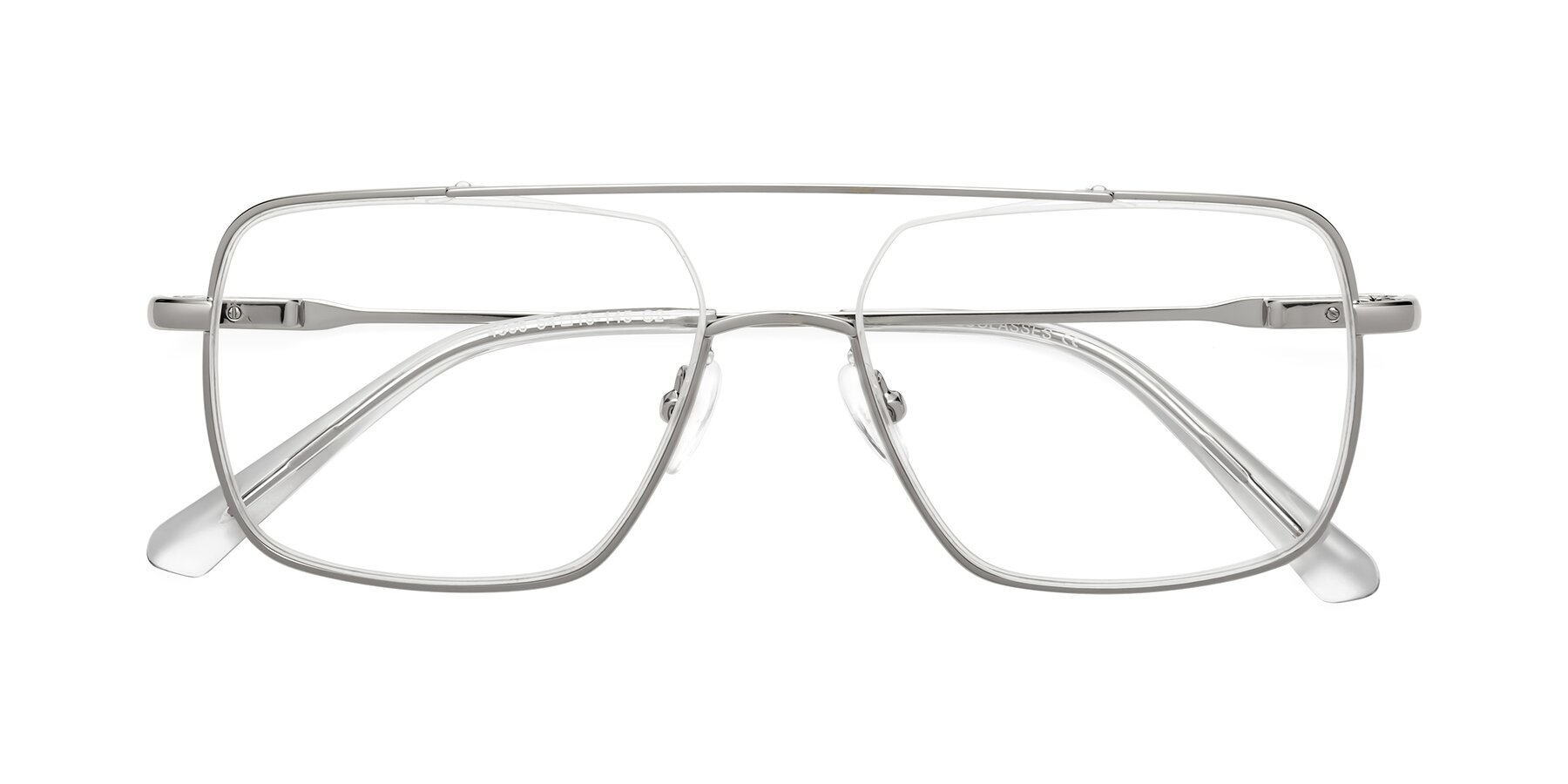 Folded Front of Jever in Silver with Clear Eyeglass Lenses