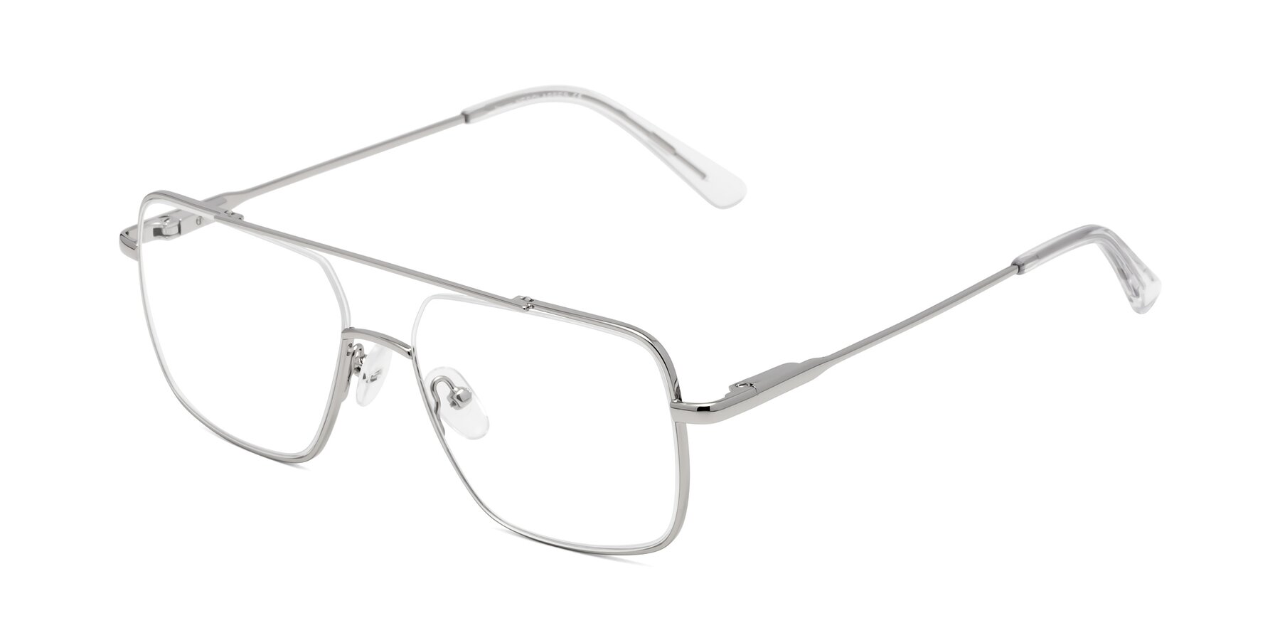Angle of Jever in Silver with Clear Blue Light Blocking Lenses