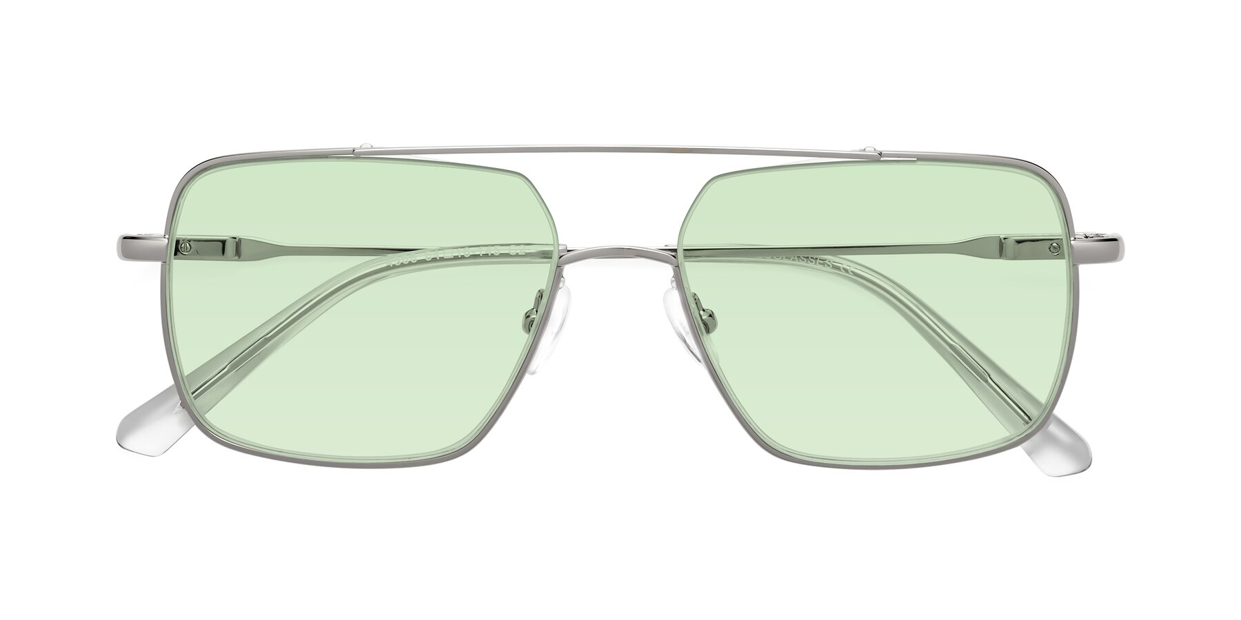 Folded Front of Jever in Silver with Light Green Tinted Lenses