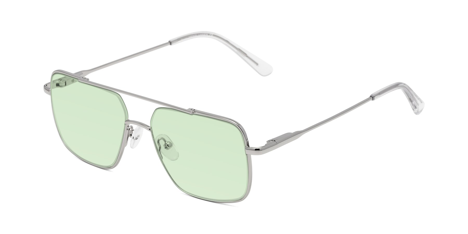 Angle of Jever in Silver with Light Green Tinted Lenses