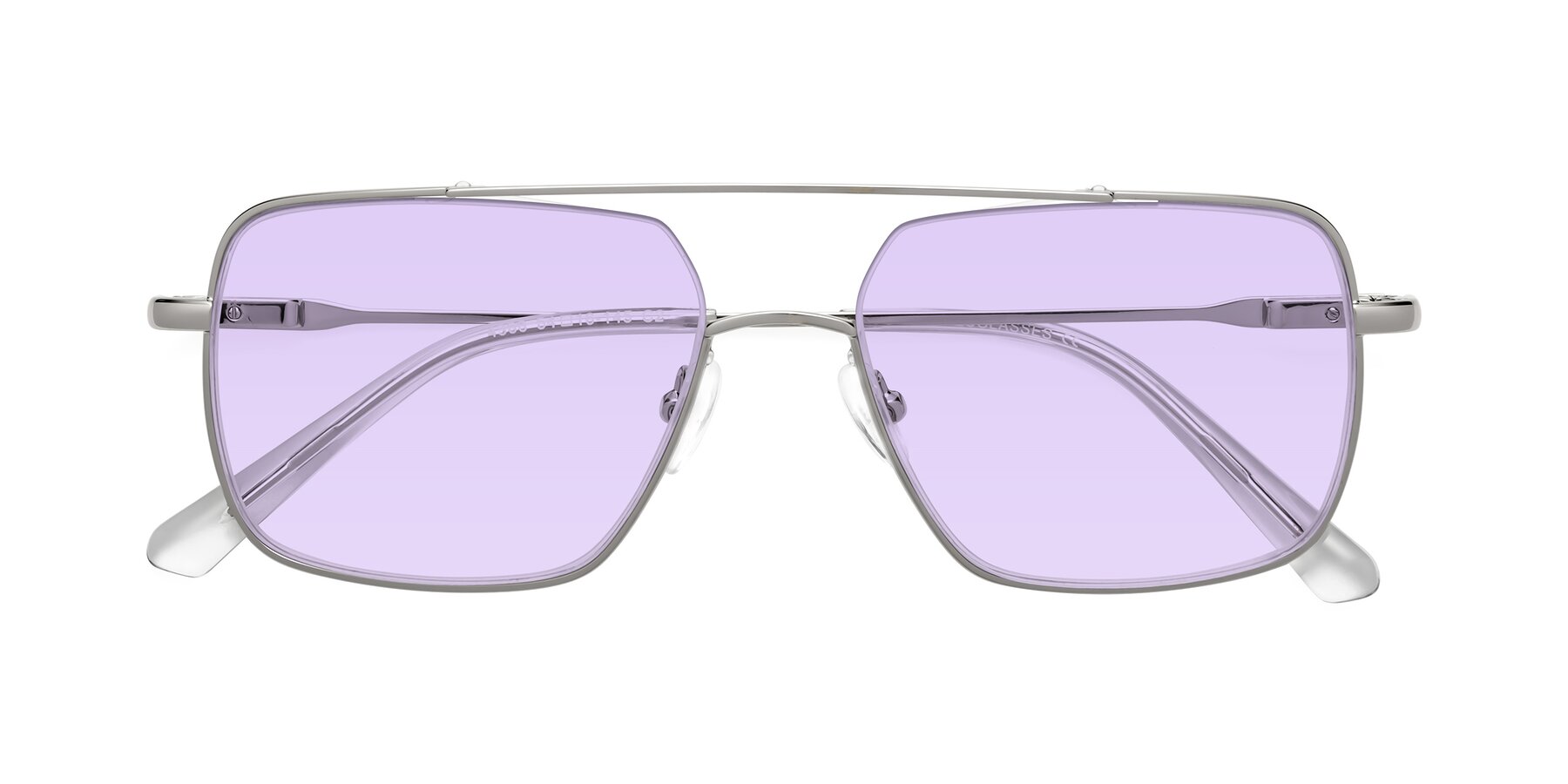 Folded Front of Jever in Silver with Light Purple Tinted Lenses