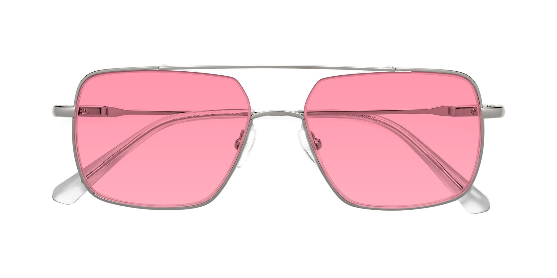 Folded Front of Jever in Silver with Pink Tinted Lenses