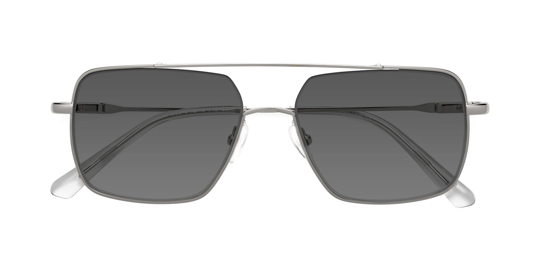 Folded Front of Jever in Silver with Medium Gray Tinted Lenses